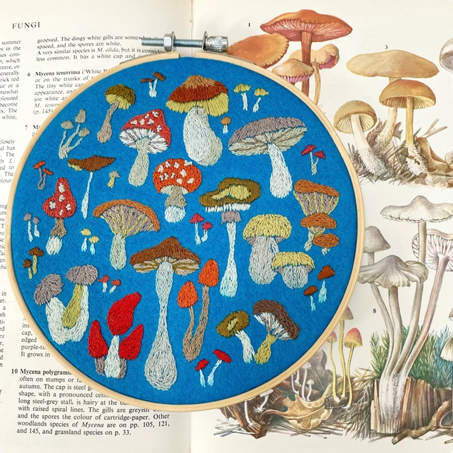 mushroom hand embroidery pdf pattern