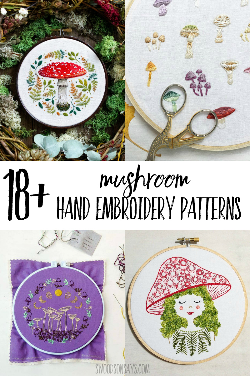 mushroom hand embroidery designs