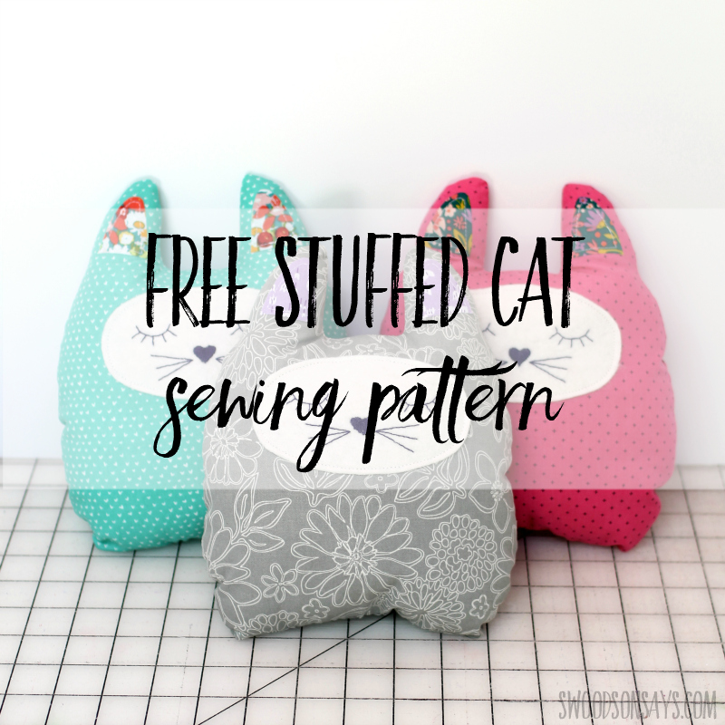 Free stuffed cat sewing pattern and tutorial