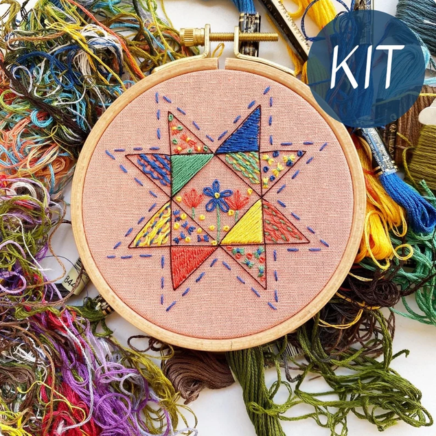 modern sampler embroidery kit 