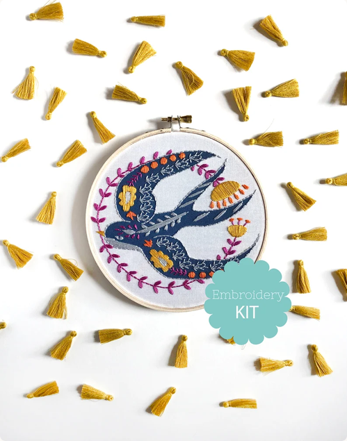 bird embroidery kit