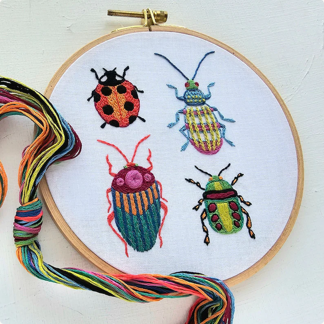 beetle hand embroidery kit