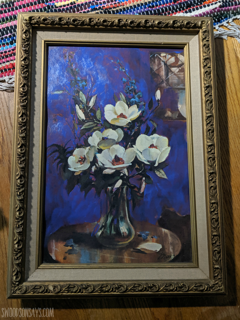 updating floral thrift store painting