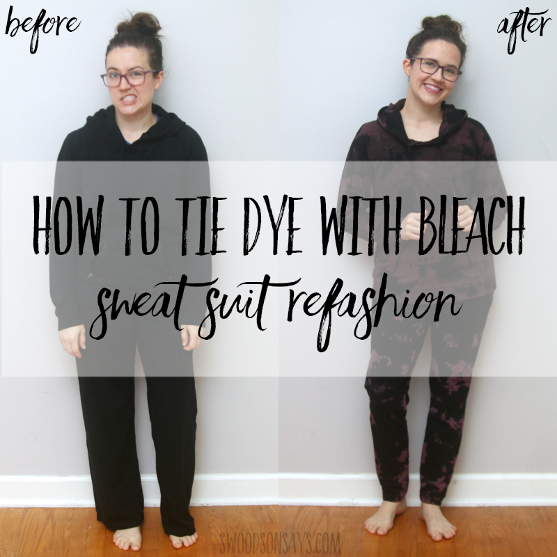 How to tie dye with bleach – jogger pants refashion