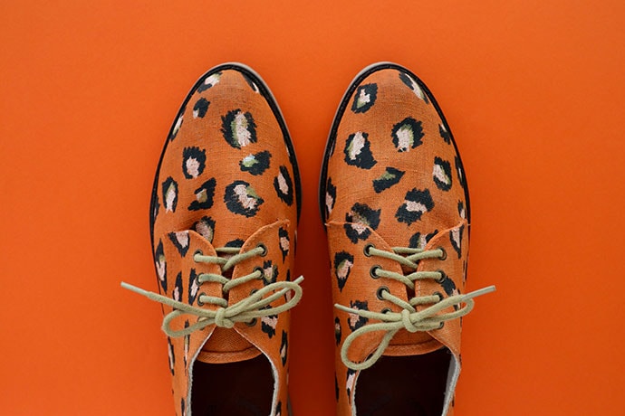 leopard shoe paint refashion