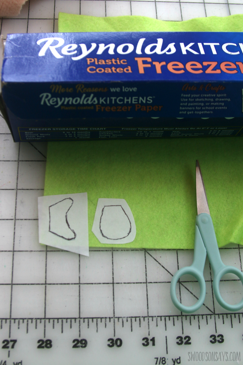 cutting felt with freezer paper