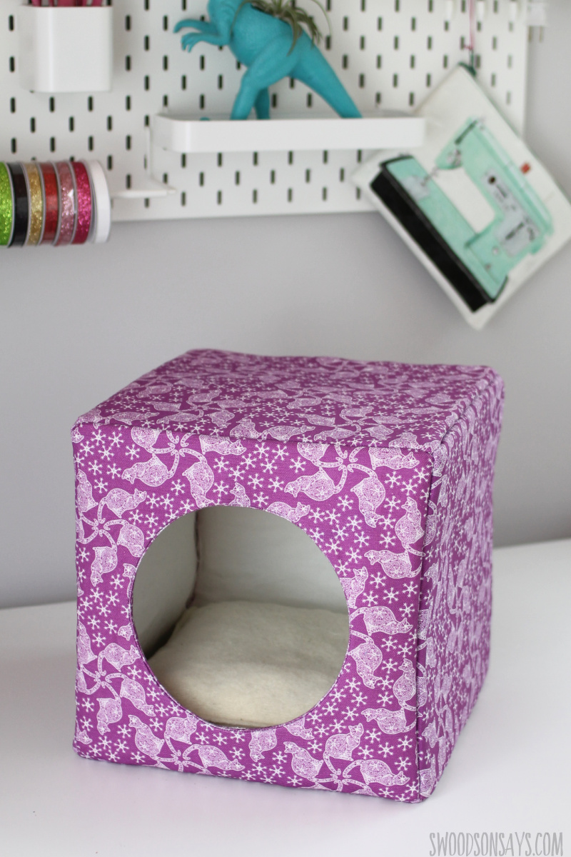 how to sew a cat bed cube with hole