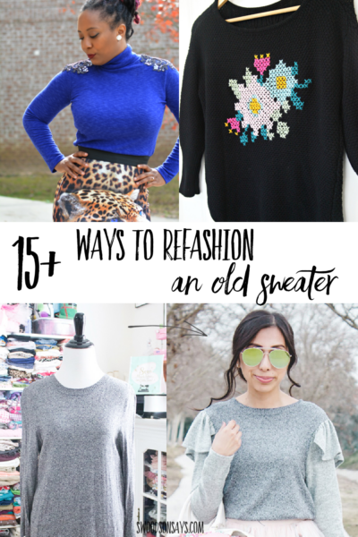How To Restyle Sweater 15+ sweater refashions to recycle old sweaters into new clothes ...