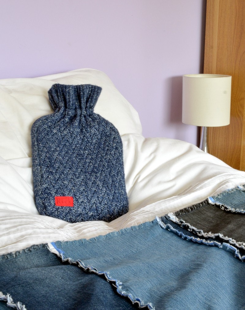 upcycled hot water bottle cover
