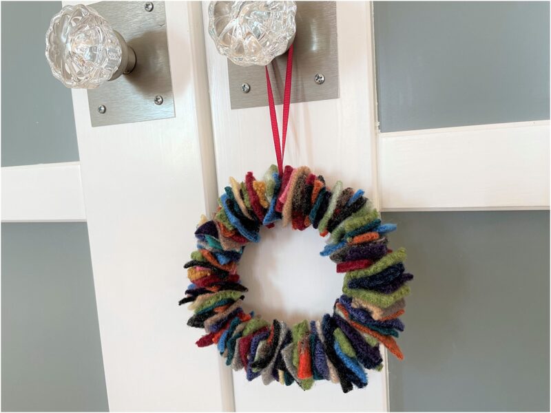 wool scrap wreath