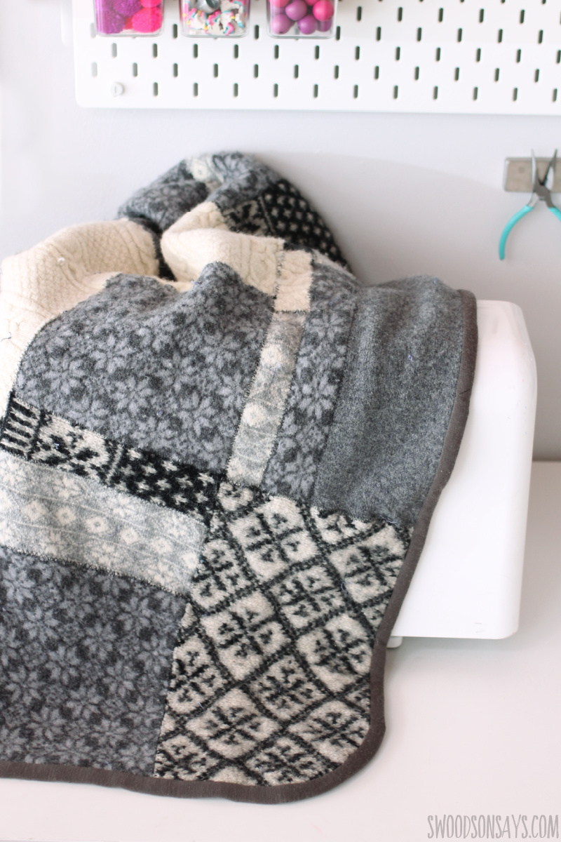 make old sweaters into a quilt