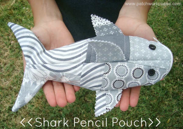 diy shark pencil pouch