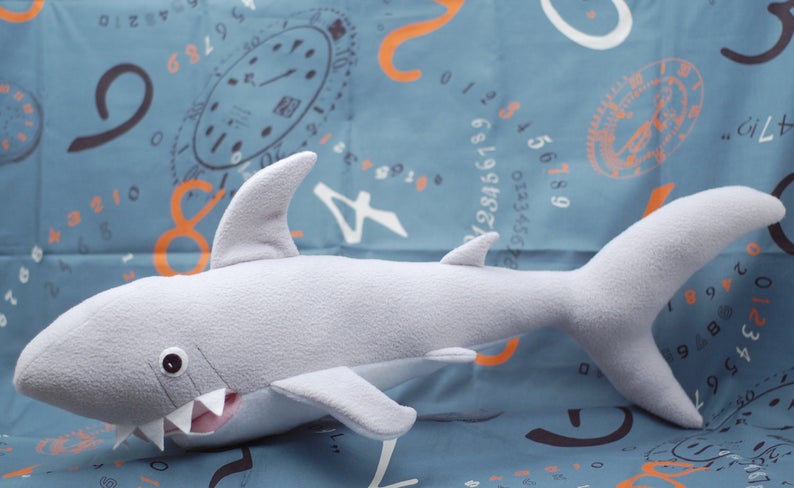great white shark stuffed animal pattern