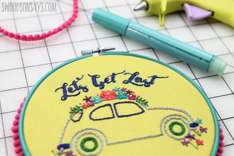 how to paint an embroidery hoop