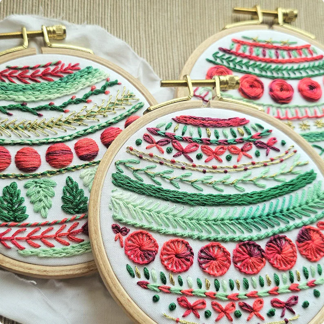 hand embroidered ornament kit
