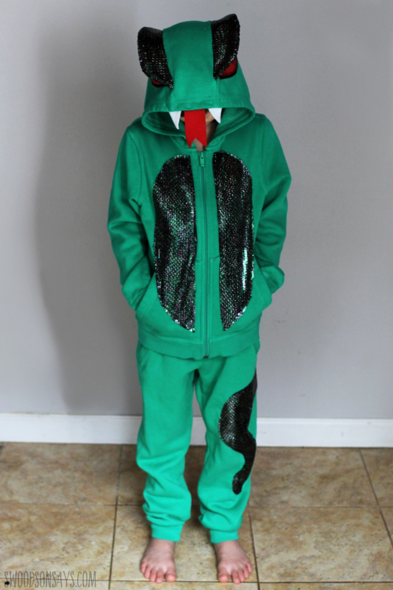 diy snake kids costume hoodie