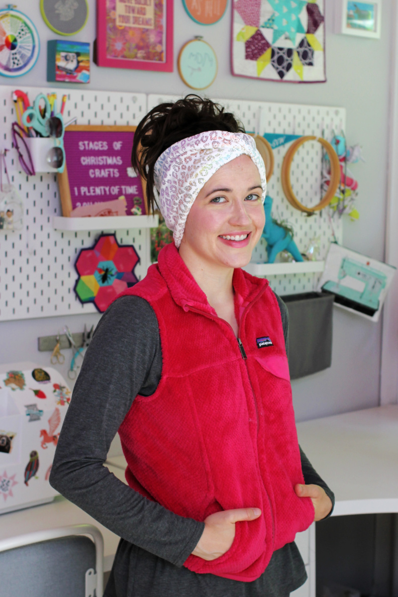 how to make wide ear warmer sewing