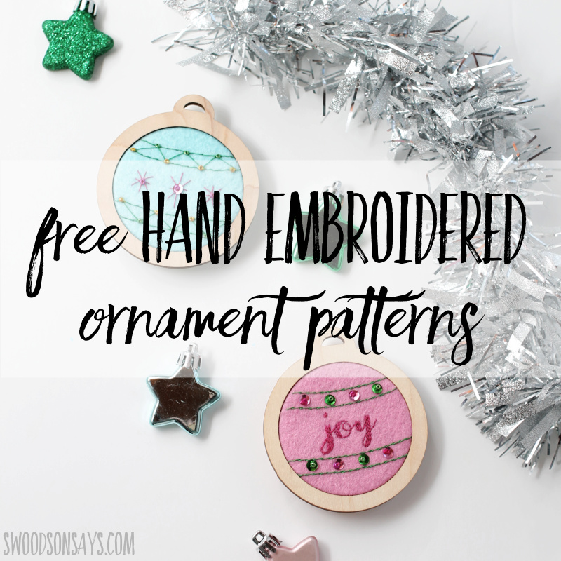 Free hand embroidered christmas ornaments patterns