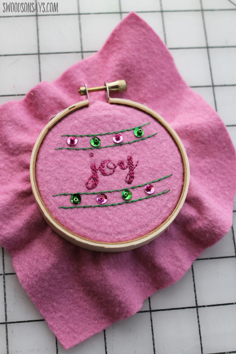 embroidery hoop embroidered ornament tutorial