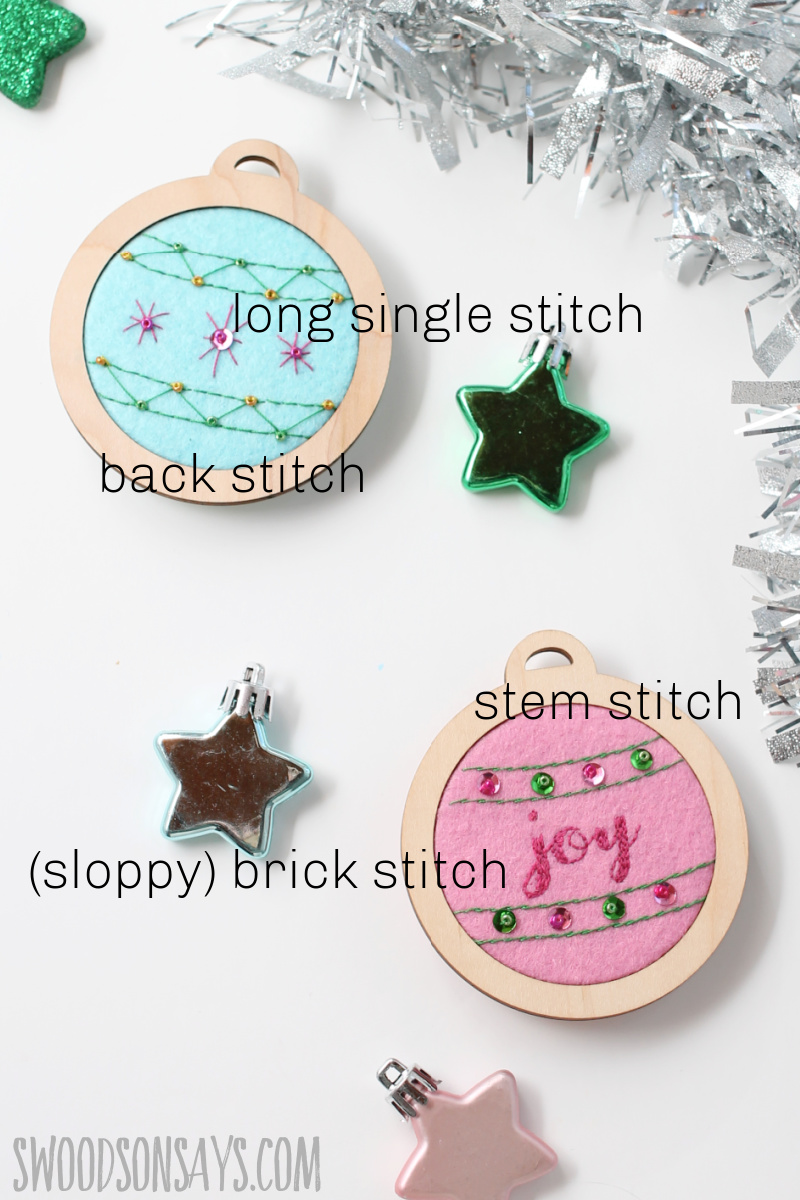 stitch chart embroidery ornaments