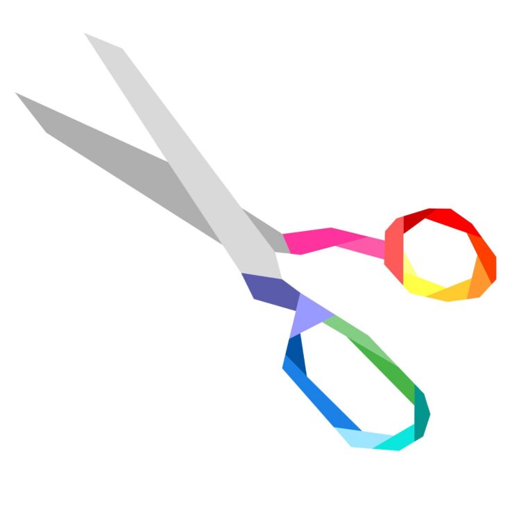 Image for Rainbow Geo Scissors Paper Pieced Pattern