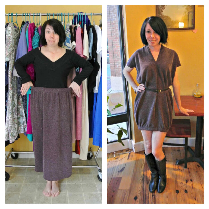 Image for Easy Side Slit Skirt to Dress Refashion