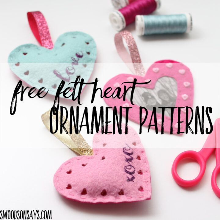 Free felt heart ornament patterns