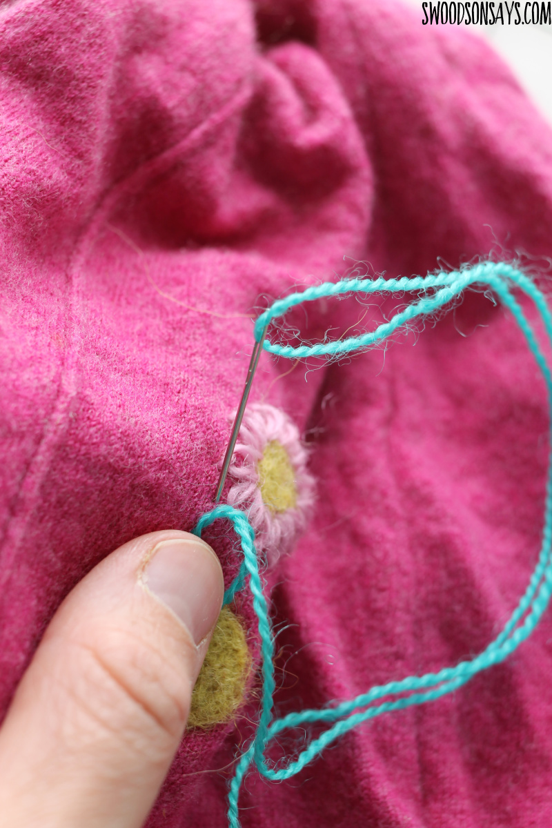 lazy daisy mending stitch
