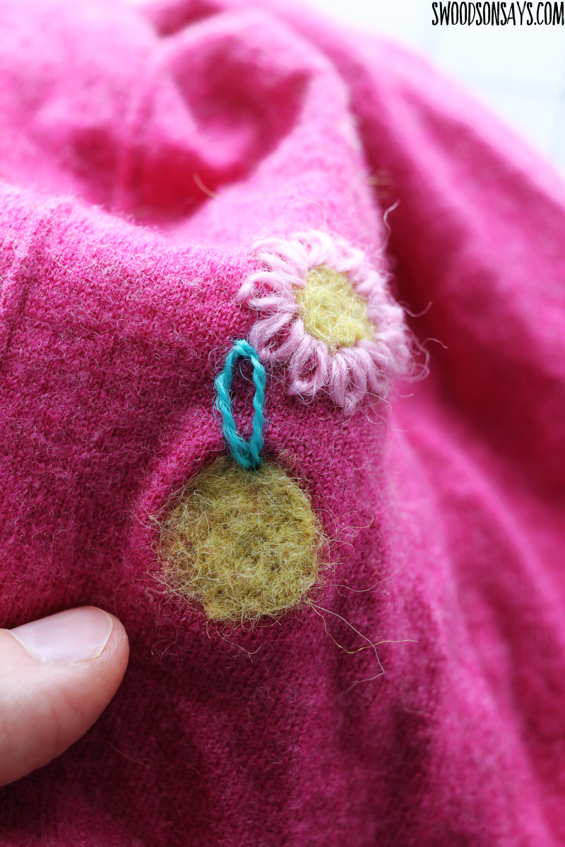 lazy daisy mending stitch