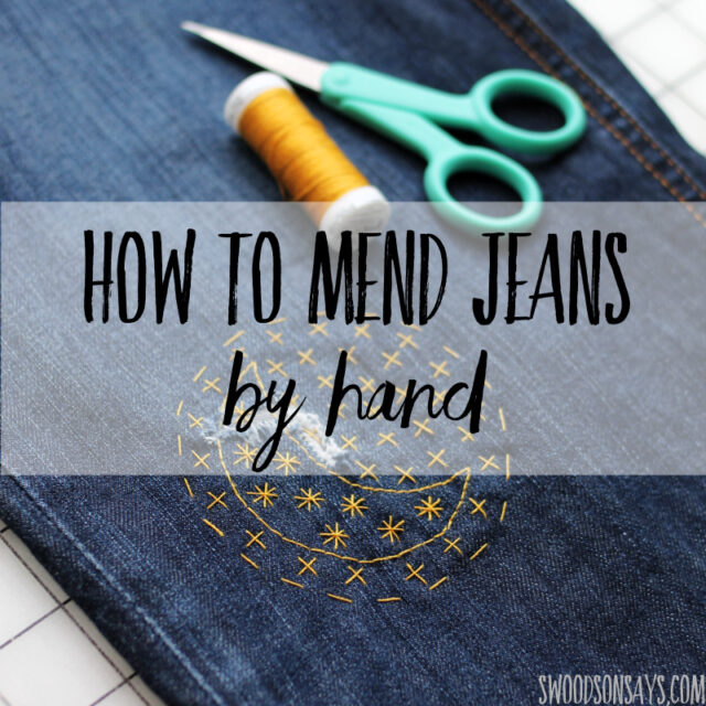 How to mend jeans by hand without a patch - Swoodson Says