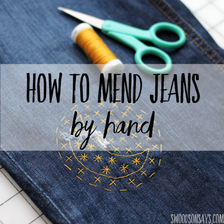 How to mend jeans by hand without a patch