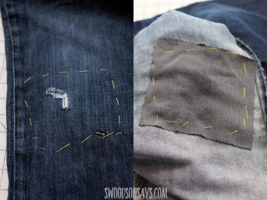 How to mend jeans by hand without a patch - Swoodson Says