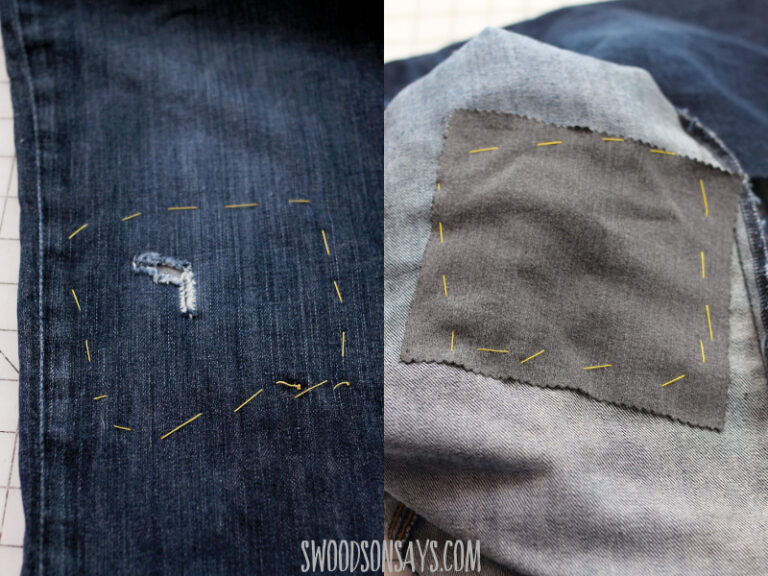 How to mend jeans by hand without a patch - Swoodson Says