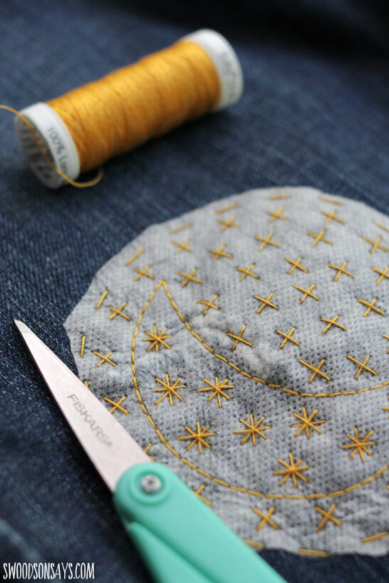 How to mend jeans by hand without a patch - Swoodson Says
