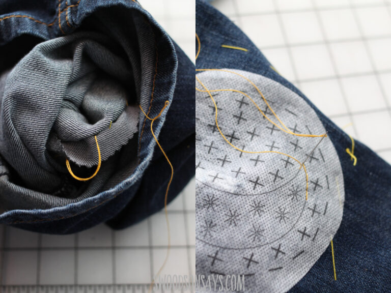 How to mend jeans by hand without a patch - Swoodson Says