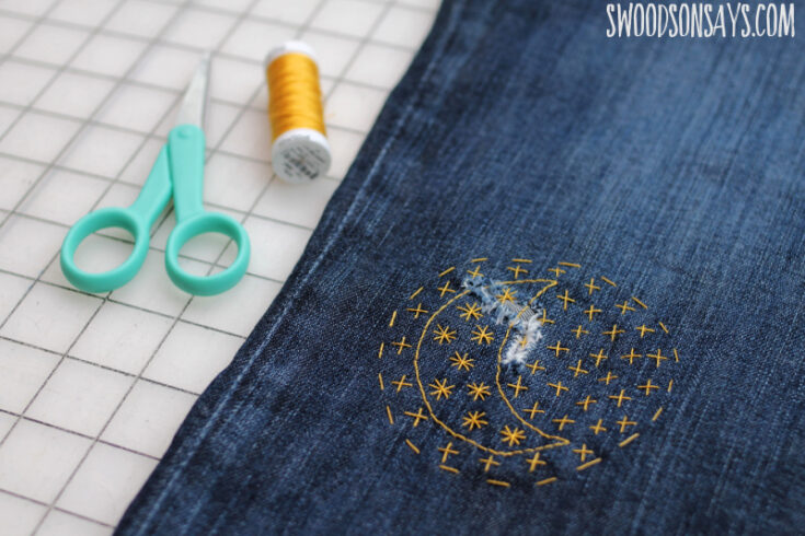 How to mend jeans by hand without a patch - Swoodson Says