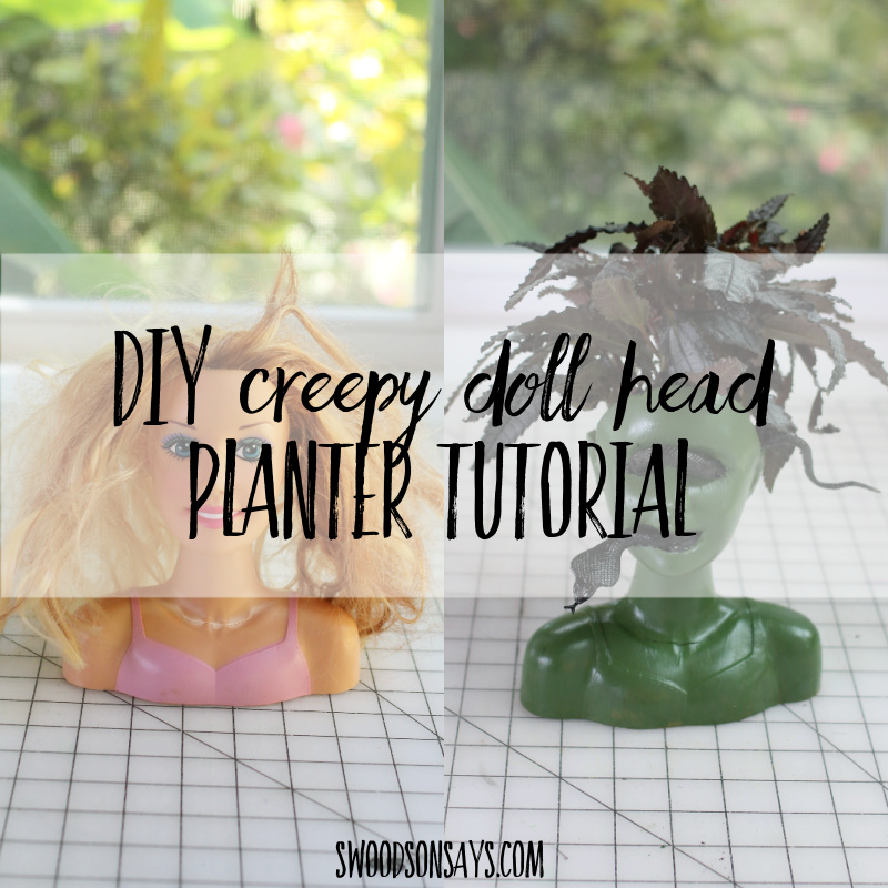 DIY creepy doll head planter tutorial
