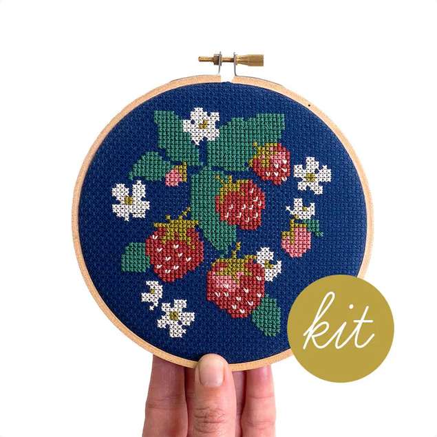 strawberry cross stitch kit