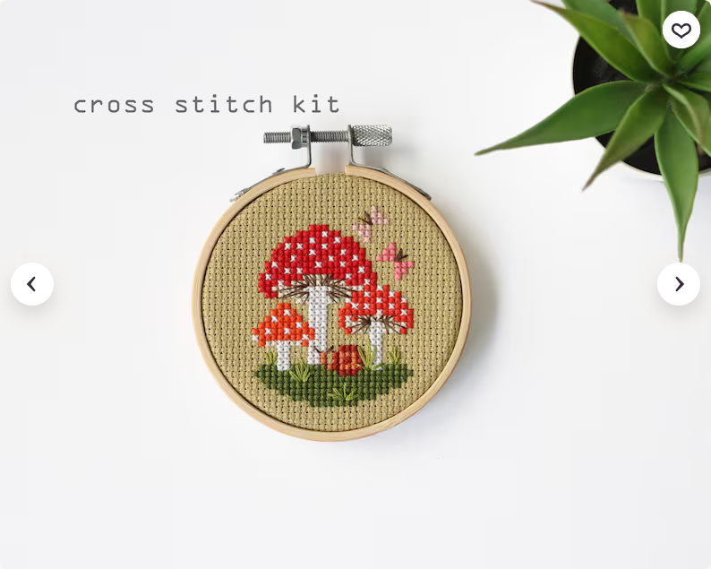 mushroom cross stitch kit