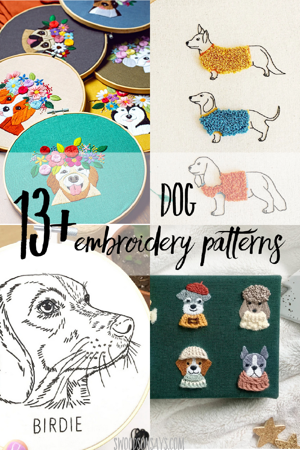 13+ dog hand embroidery designs