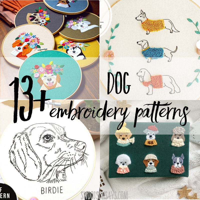 13+ dog hand embroidery patterns