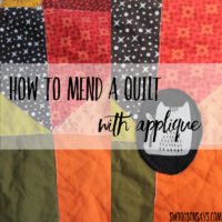 How to mend a hole in a quilt with applique