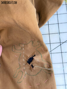 How to mend a rip in jeans with hand embroidery - Swoodson Says
