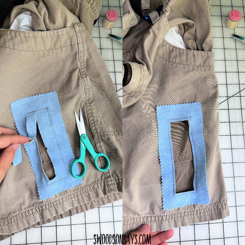 shorts mending tutorial step 5