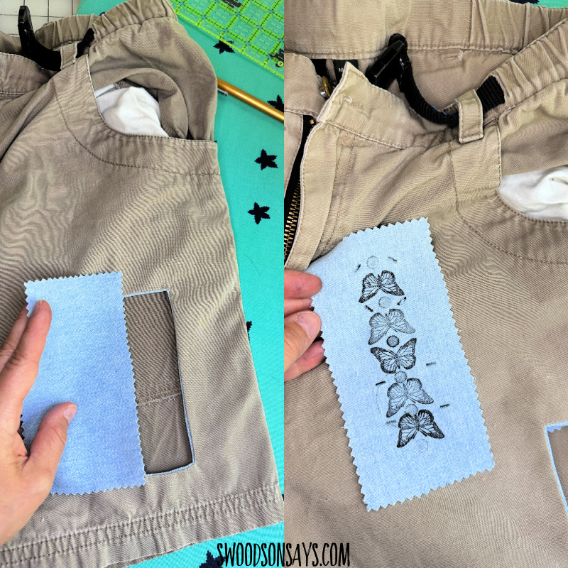 shorts mending tutorial step 8