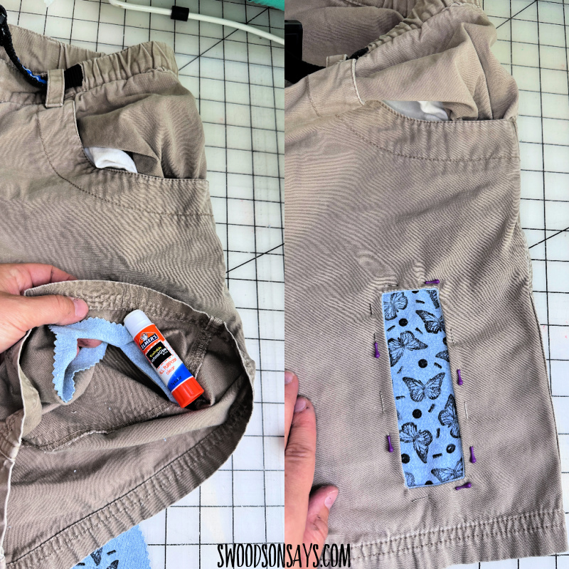 shorts mending tutorial step 9