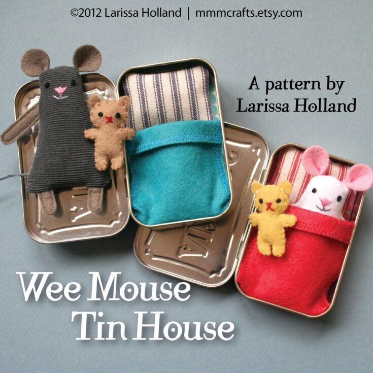 Image for Wee Mouse Tin House PDF Pattern 