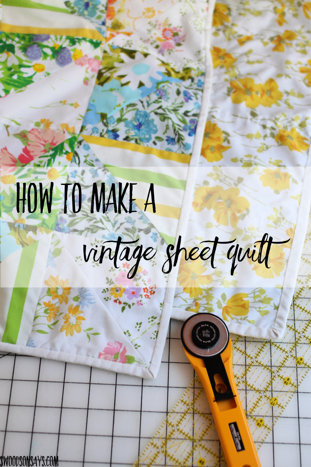 how to make vintage sheet quilt