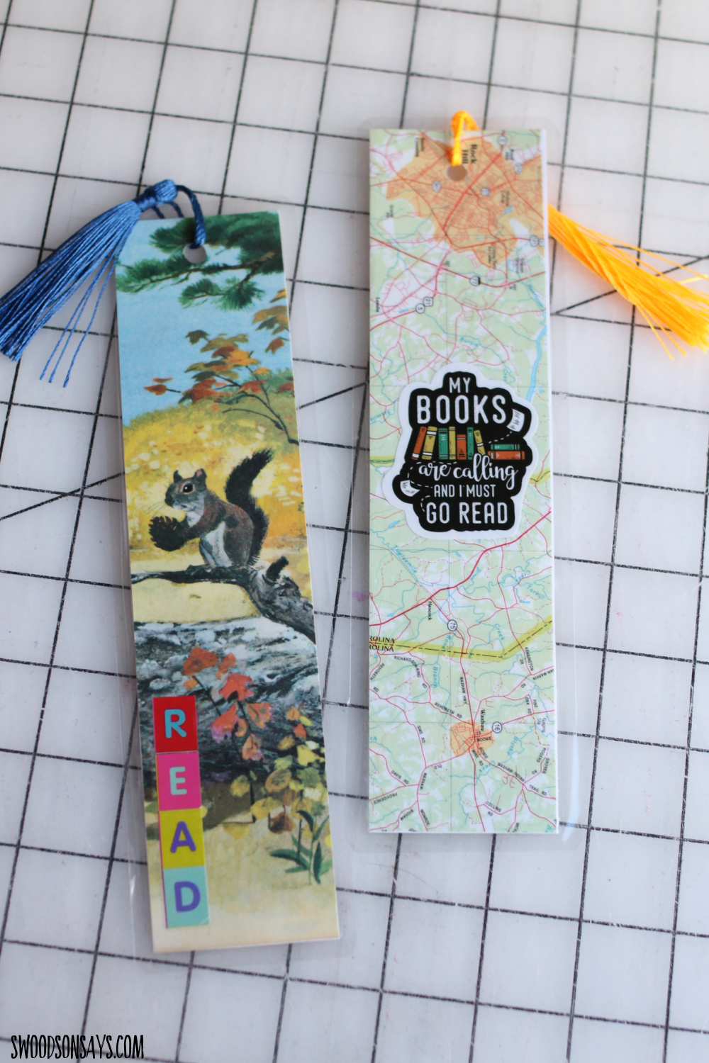 old books made into bookmarks