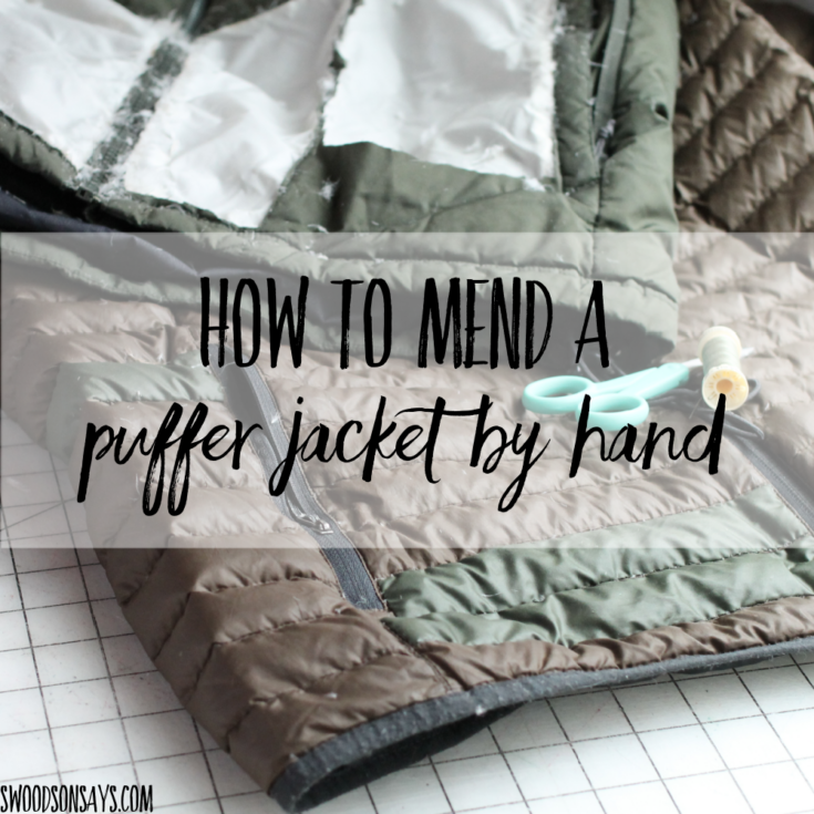 How to mend a down puffer jacket by hand